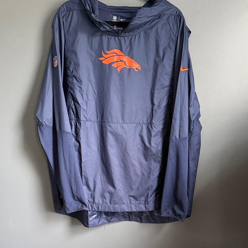 Nike Gray and Orange NFL Pullover